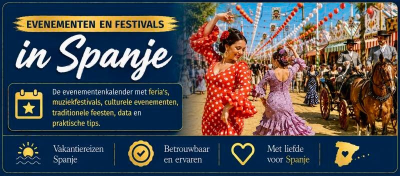 Ontdek de leukste evenementen en festivals in Spanje. Bekijk de evenementenkalender met feria's, muziekfestivals, culturele evenementen, traditionele feesten, data en praktische tips.