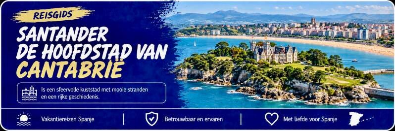 Santander met het Palacio de la Magdalena en de kust van Cantabrië