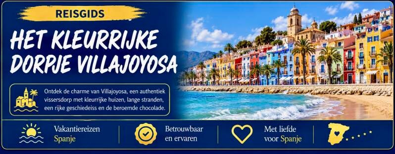 Kleurrijke huizen aan de kust van Villajoyosa aan de Costa Blanca in Spanje.