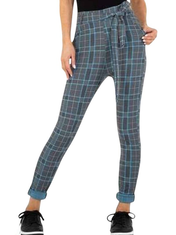 Geruite legging grijs blauw XL/XXL