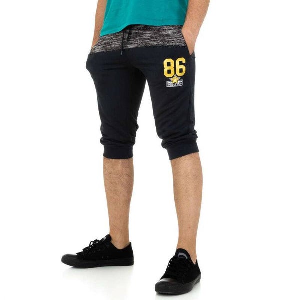 Heren korte broek donkerblauw grijs S