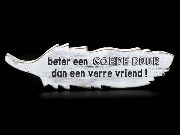 Woodart 1584 veer 5x20cm goede buur antique white