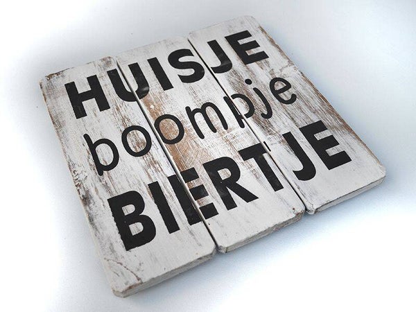 Woodart 1630 tekstbord 20x20cm spaar geen antique white