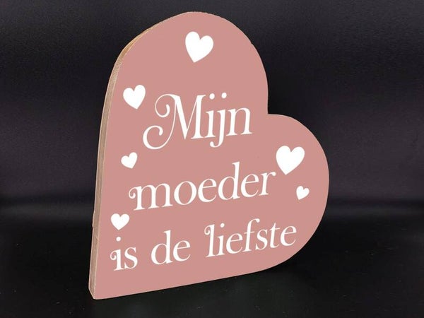 Woodart 2834 mijn moeder is de liefste baby roze (wit)