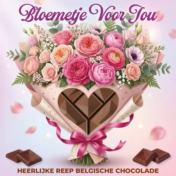 Chocolade Reep Kaart Bloemetje Voor Jou