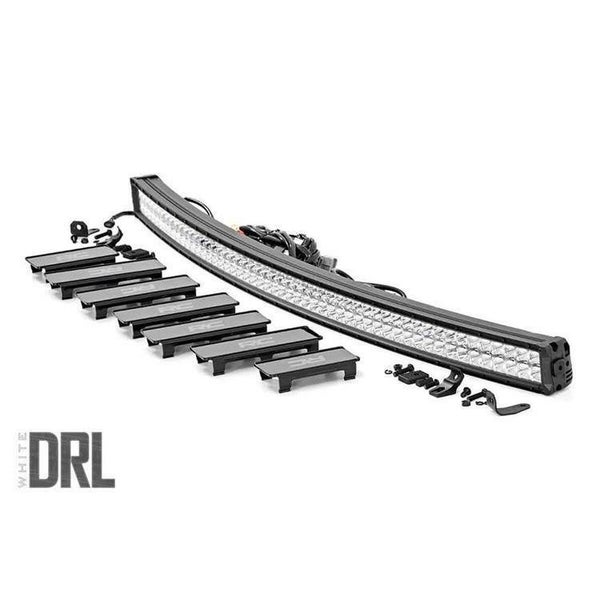 137cm Curved Cree LED Light Bar Dual Row Chrome Series with Cool White DRL Rough Country