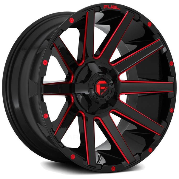 FUEL Lichtmetalen velg D643 Contra Gloss Black / Red Tinted Clear