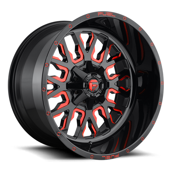 Lichtmetalen velg D612 Stroke Gloss Black / Red Tinted Clear