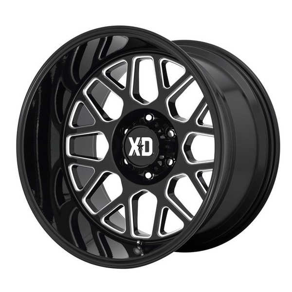 XD series Lichtmetalen velg XD849 Grenade 2, glanzend zwart gefreesd