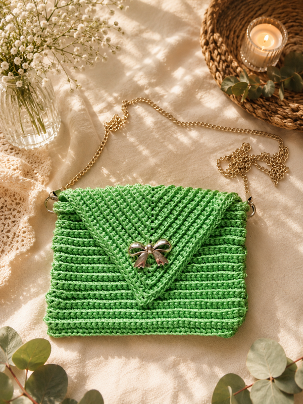 pochette vert prairie
