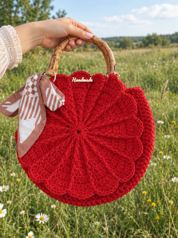 sac fleur rouge