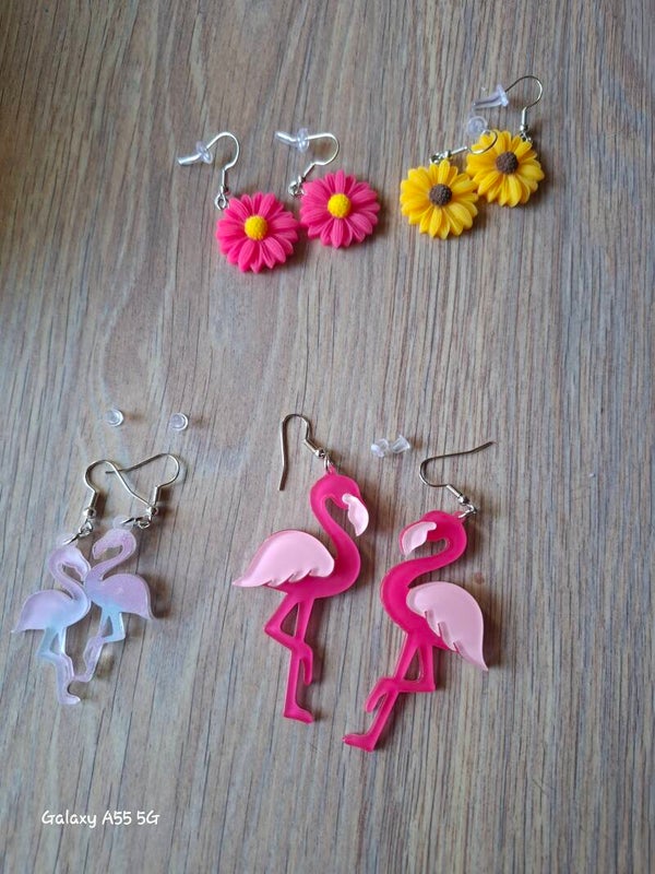 Epoxy Oorbellen – “Flamingo Flair”