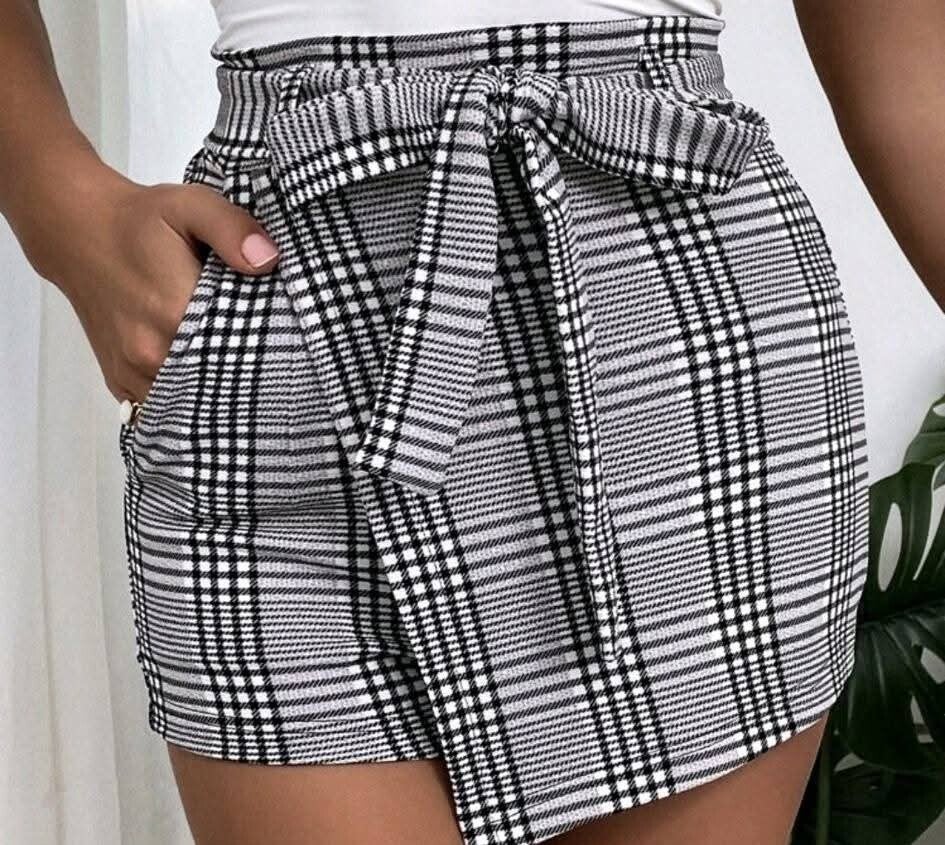 Geruite skort