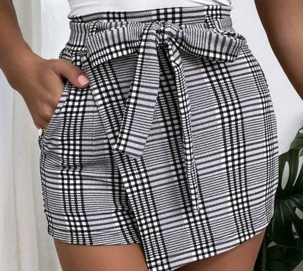 Geruite skort