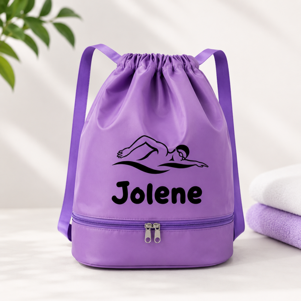 💜 Gepersonaliseerde Zwem- & Sporttas