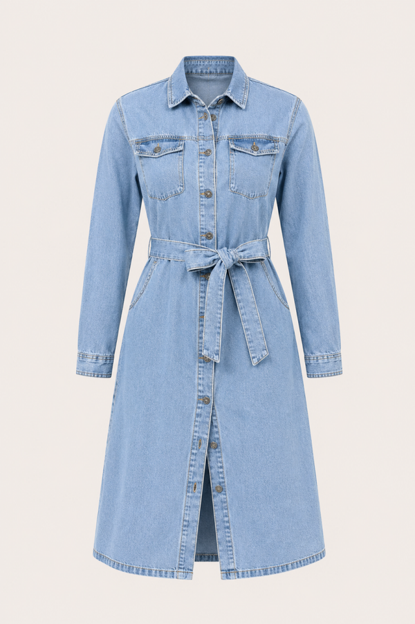 Curvy Denim Maxi Dress