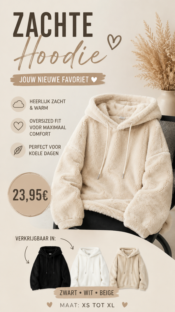 Zachte Teddy Hoodie 🤎