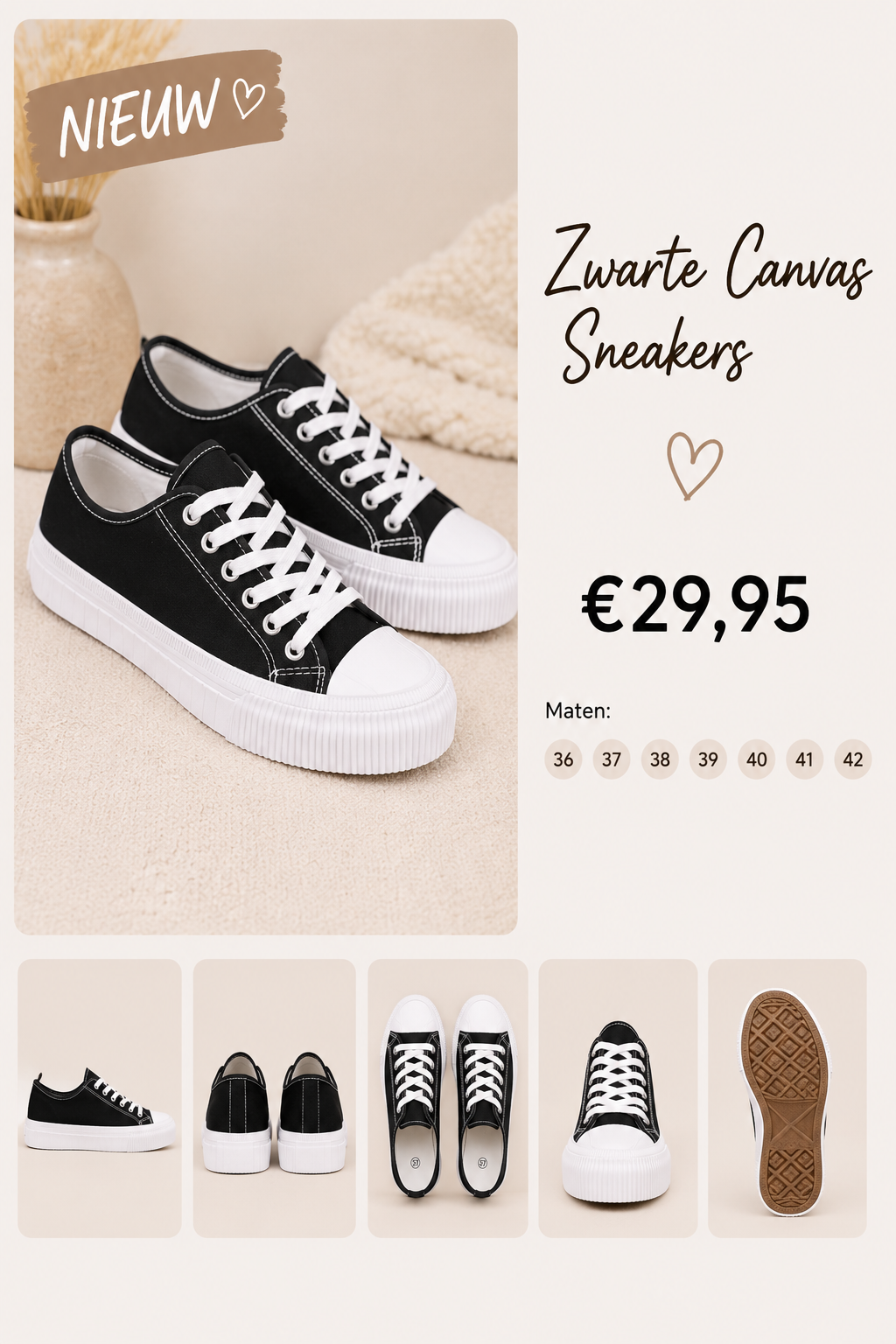 Black Canvas Sneakers