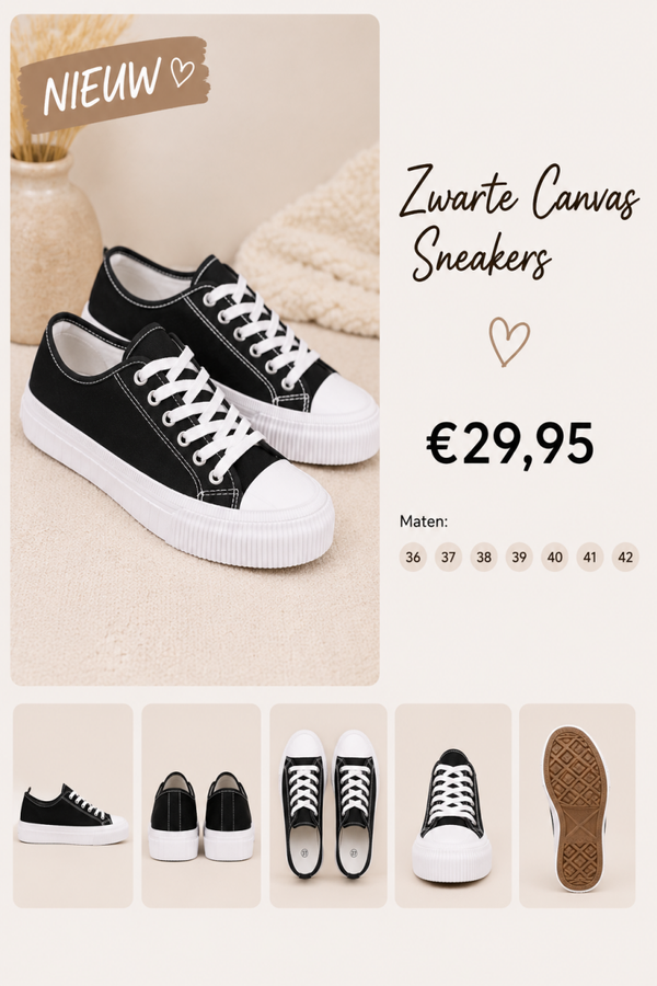 Black Canvas Sneakers