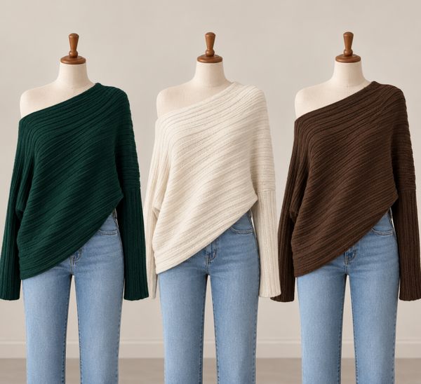 One Shoulder Cozy Knit