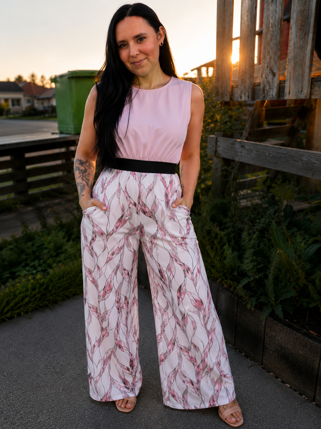 Roze jumpsuit