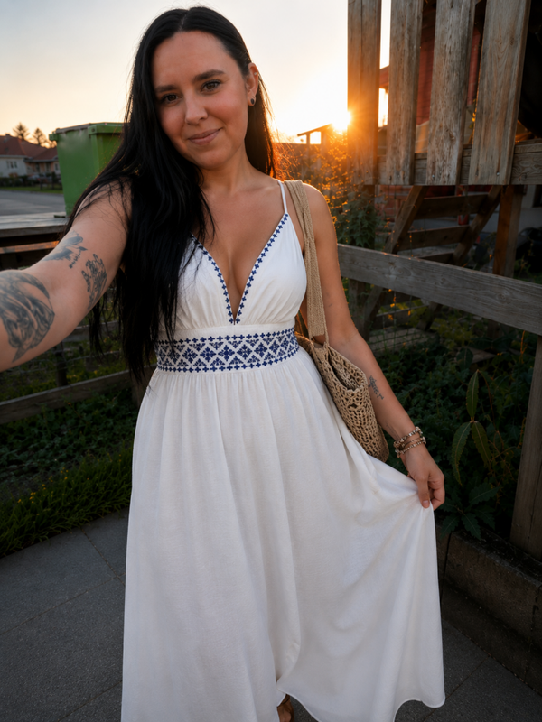 Boho White Maxi Dress