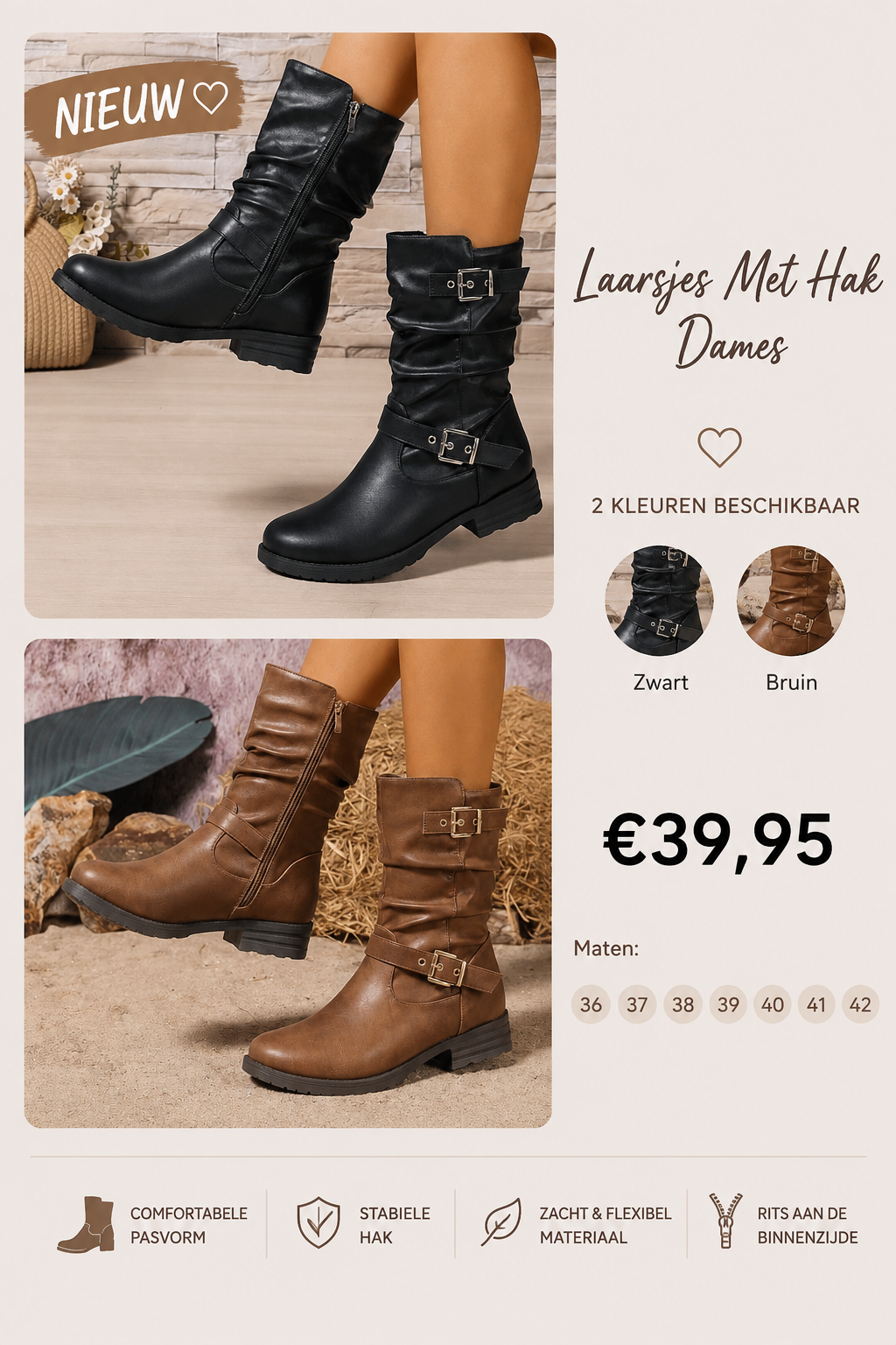 Casual Laarsjes met Gesp