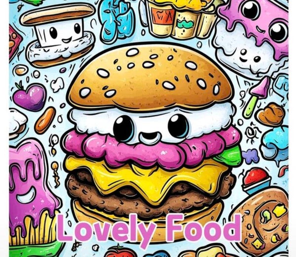 Cute food coloring book