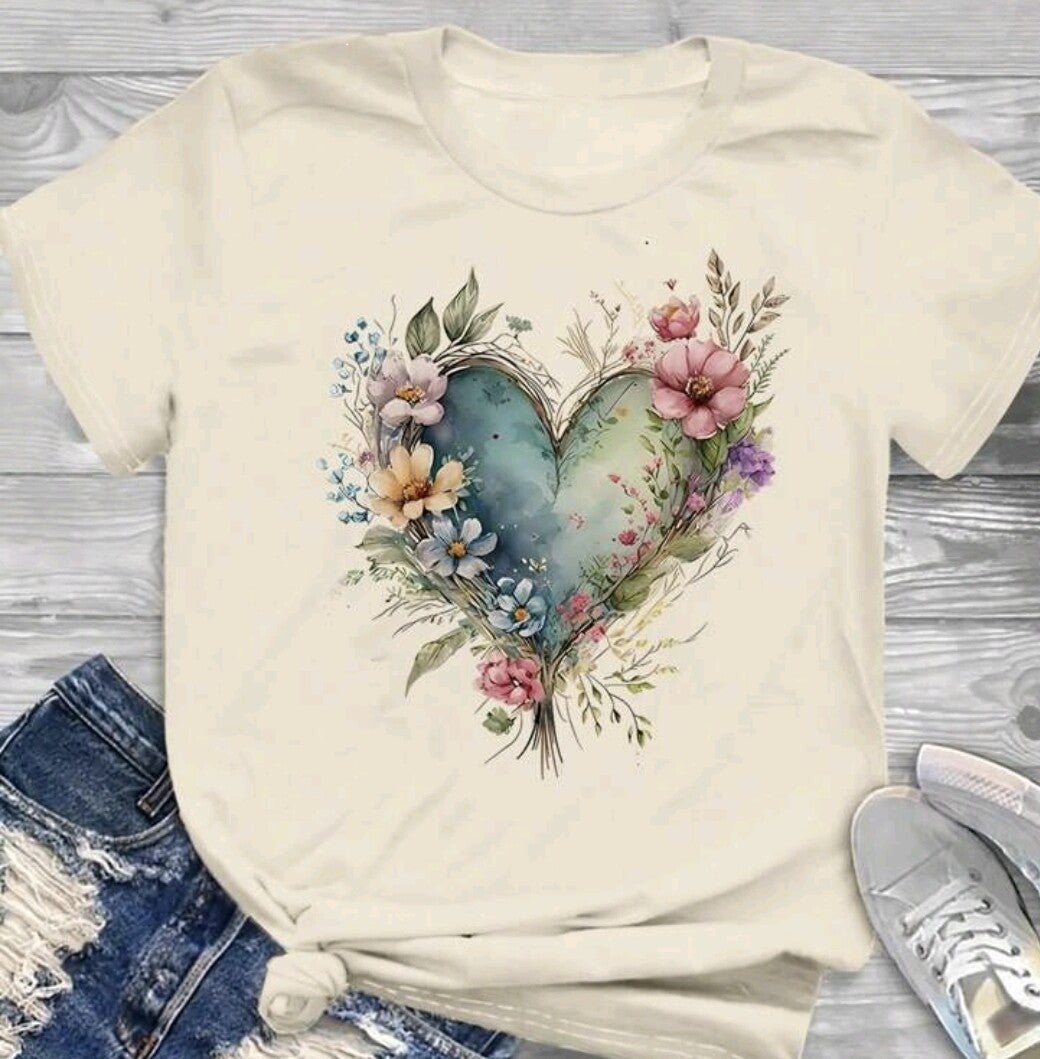 Floral Heart Tshirt