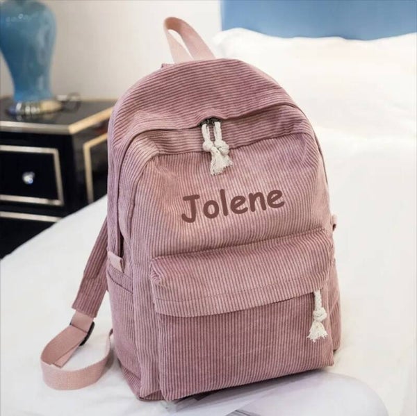 🎒 Gepersonaliseerde Ribfluwelen Rugzak