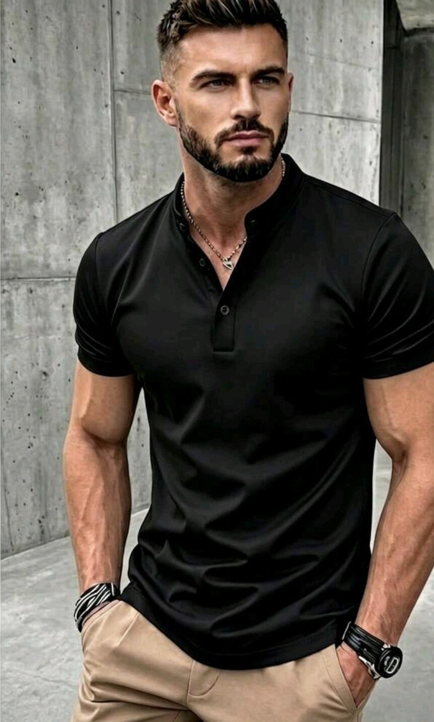 Henley heren shirt