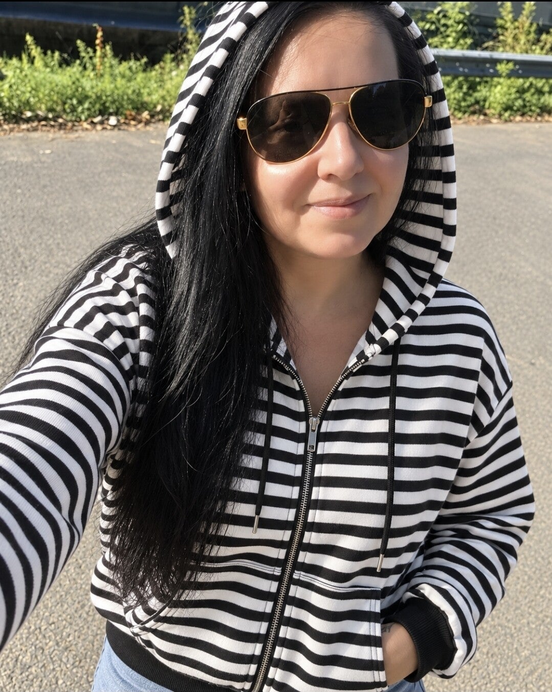 Everyday Zip – Gestreepte hoodie