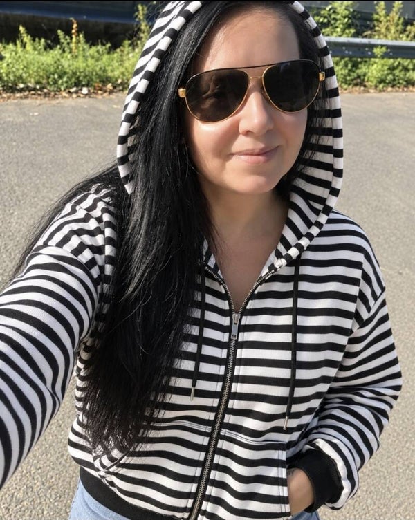 Everyday Zip – Gestreepte hoodie