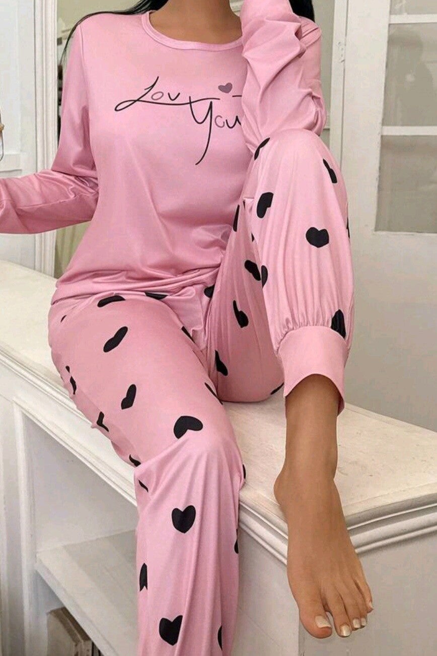 Pink Hearts – Roze damespyjama