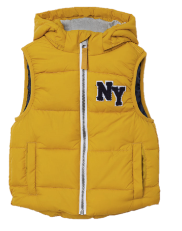 gewatteerde bodywarmer geel