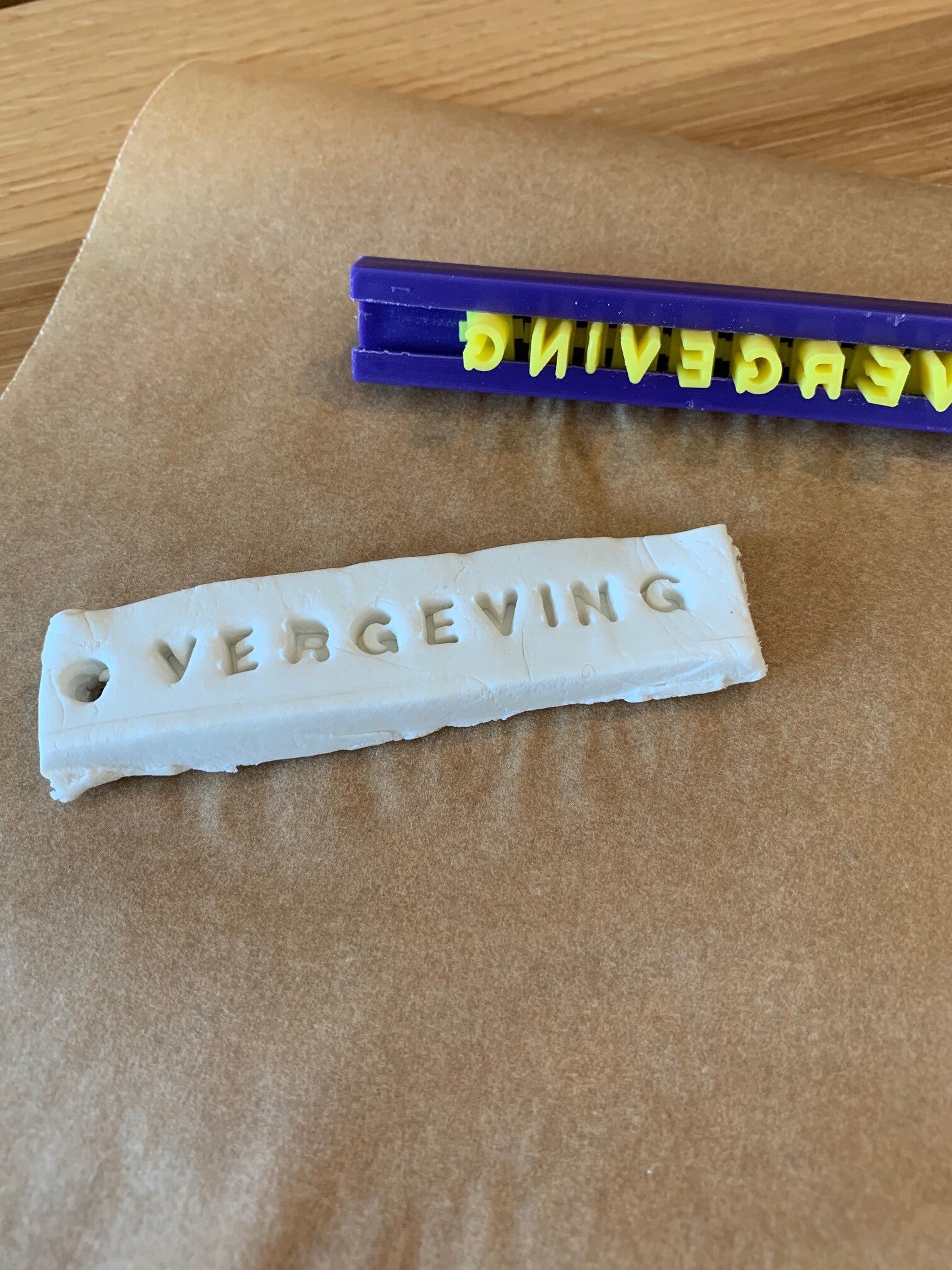 Resultaat gebruk van koekjes stempel en klei.