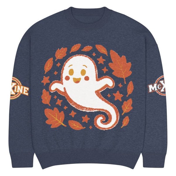 Relaxed fit knitted crew neck sweater