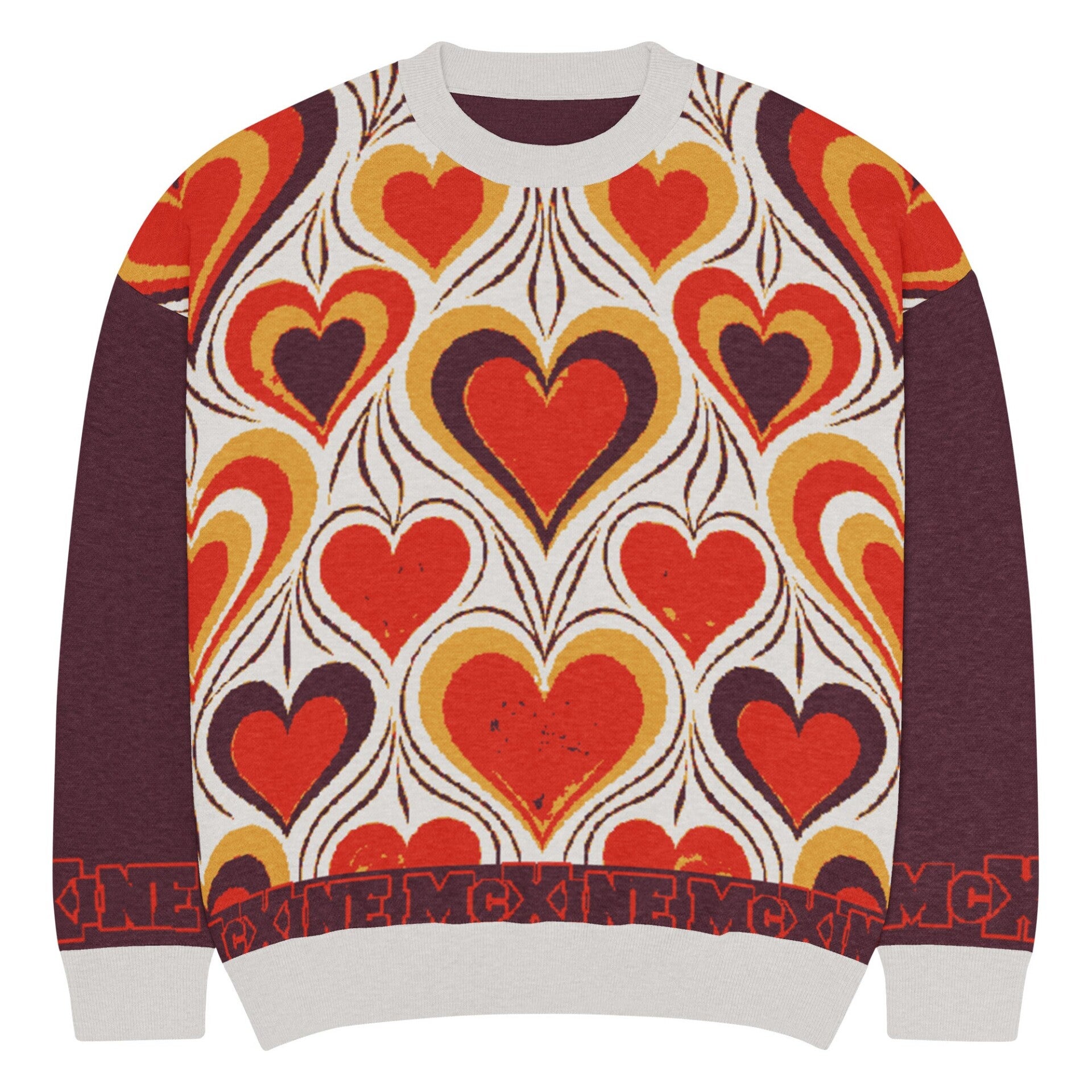 Relaxed fit knitted crew neck sweater