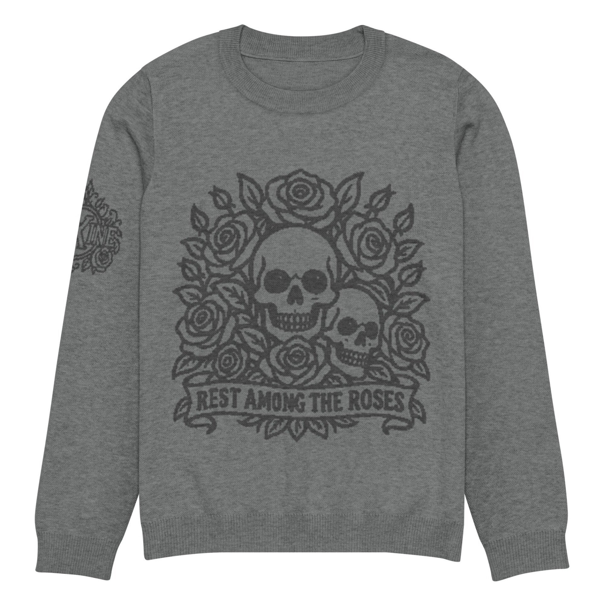Rest Among the Roses – Unisex Gothic Knitted Crew Neck Sweater