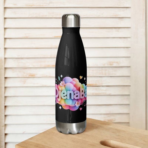 Personalised Name Water Bottle – Custom Bubble Print | Insulated Stainless Steel 17oz | McXinetje-McXine