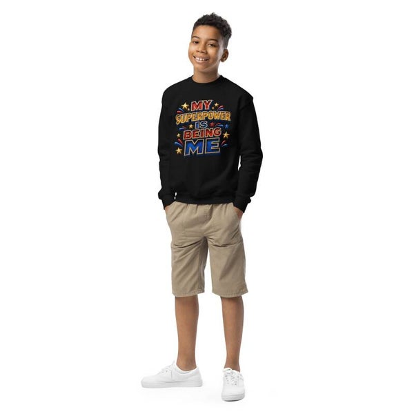 My Superpower Is Being Me – Youth Crewneck Sweatshirt | McXinetje-McXine