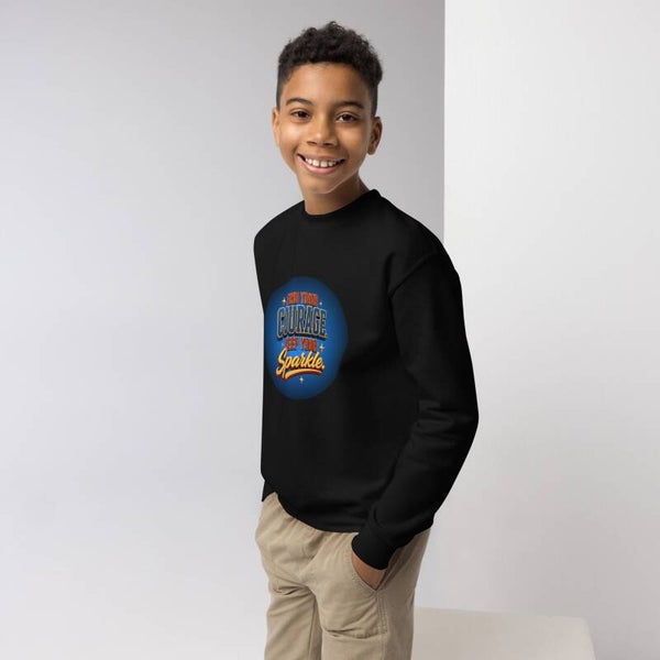 I Have the Courage to Let the Sparkle – Kids Crew-Neck Sweatshirt | McXine