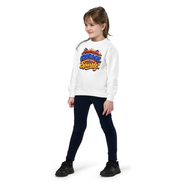 Find Your Courage. Keep Your Sparkle. – Kids Crew-Neck Sweatshirt | McXine