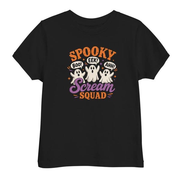 Spooky Scream Squad Toddler Halloween T-Shirt – Cute Ghost Kids Tee