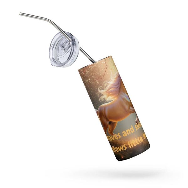Magic Follows Little Maxine – Unicorn Tumbler with Straw & Lid | Personalised Gift for Girls