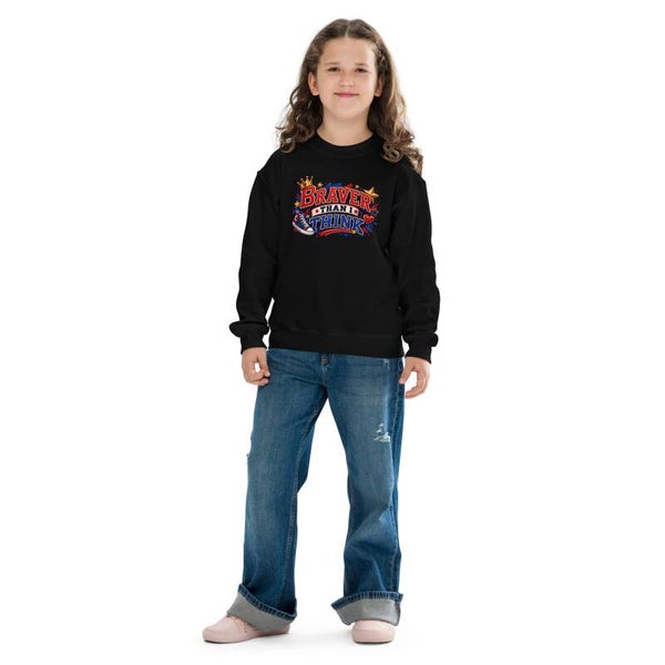 Braver Than I Think – Kids Crew-Neck Sweatshirt | McXine Back to School