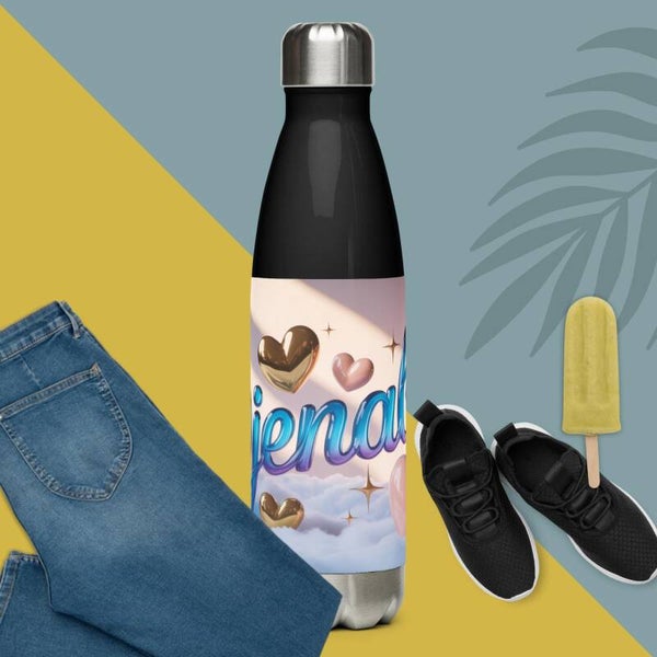 Xiena – Personalised Name Water Bottle | Hearts & Sparkles Design | McXinetje-McXine