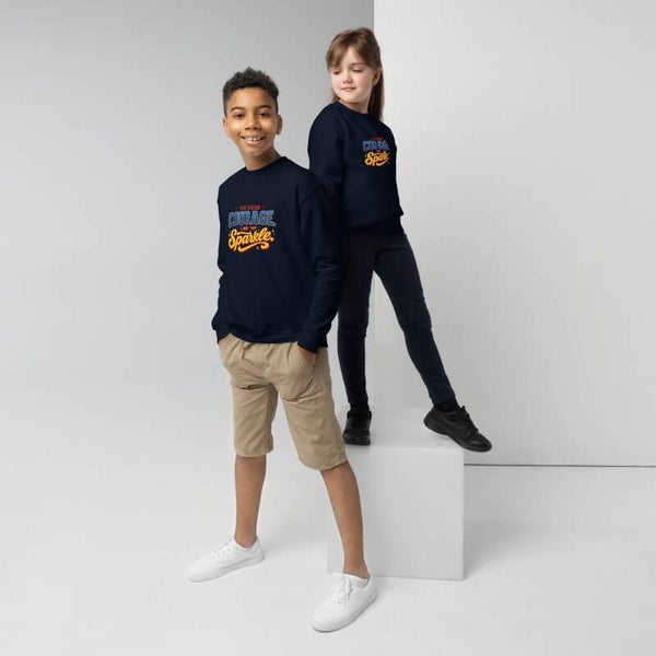 Courage to Sparkle – Kids Crew-Neck Sweatshirt | McXine Back to School