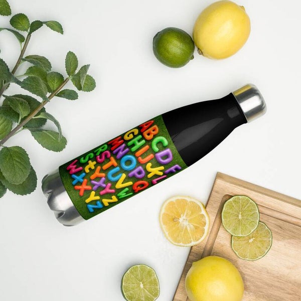 ABC Alphabet Water Bottle – 17oz Insulated Stainless Steel | Fun Kids Design | McXinetje-McXine