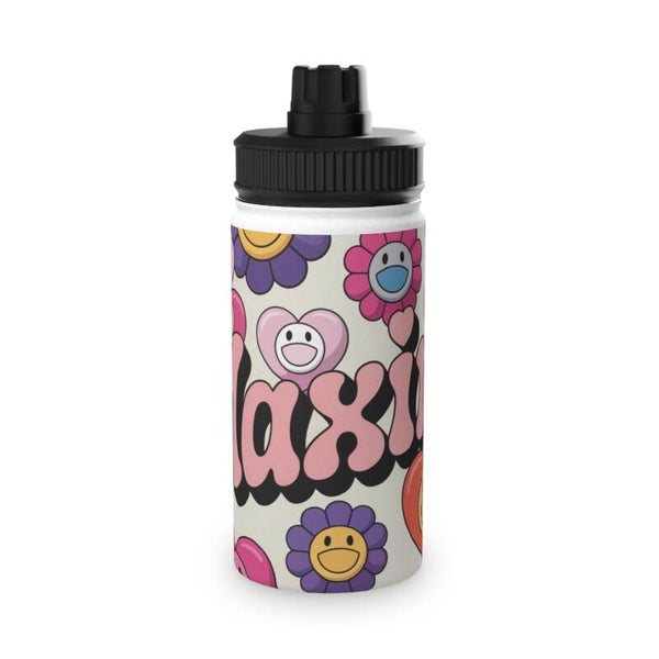Personalized Smiley Flowers Water Bottle – Insulated Stainless Steel | Custom Name Gift | McXinetje-McXine